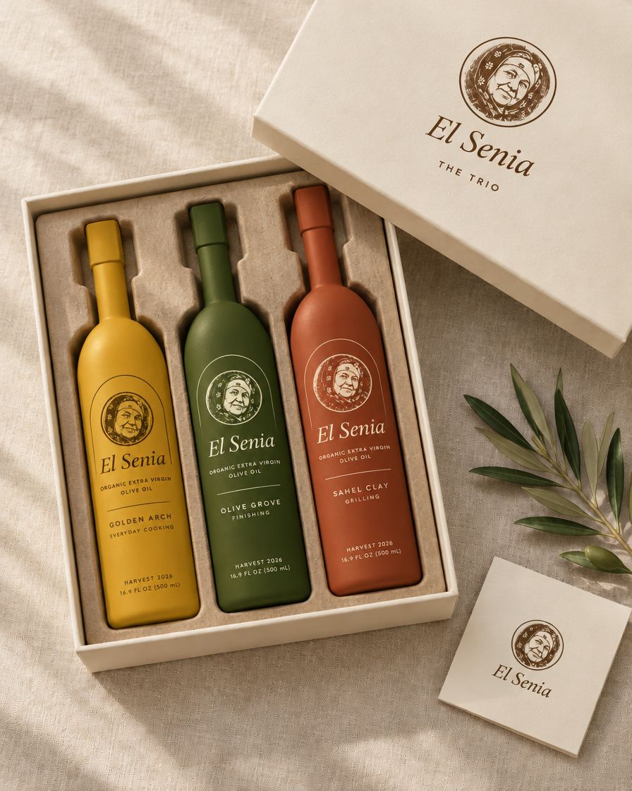 The three bottles in the Trio gift box with a handwritten card